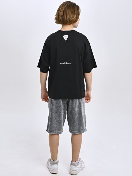 5445 Футболка оверсайз д/м (черный весь размерный ряд)