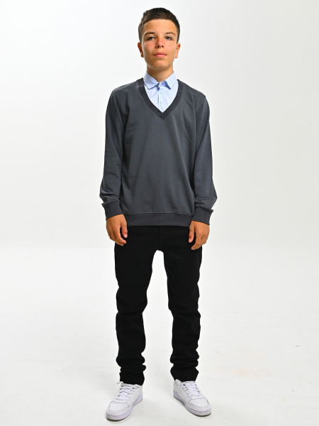 2469 Джемпер/обманка д/м (серый весь размерный ряд)