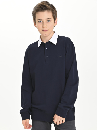 4794 Поло дл.р. д/м (темно-синий,белый весь размерный ряд)