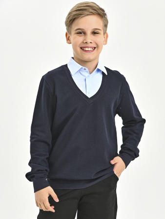 5005 Джемпер/обманка д/м (темно-синий,голубой 134)