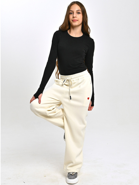 S60073-1-Ch Брюки спорт утепл. д/д (кремовый весь размерный ряд)