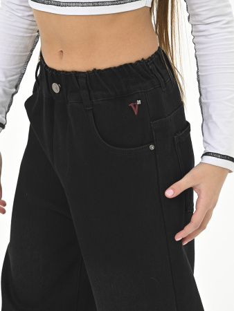 F2821-Ch Джинсы утепленные д/д (черный весь размерный ряд)