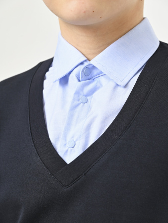 4998 Джемпер/обманка д/м (темно-синий,голубой весь размерный ряд)