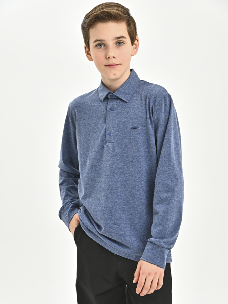 4267 Поло д/м дл.р. (джинсовый меланж весь размерный ряд)