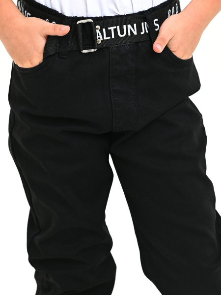 3-1177 Джинсы утепл. д/м (черный весь размерный ряд)