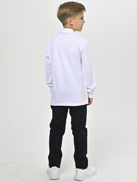 4255 Поло д/м дл.р. (белый весь размерный ряд)