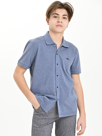 4802 Рубашка трик.(батал) к.р. д/м (джинсовый меланж весь размерный ряд)