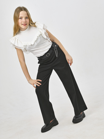 210KG Брюки палаццо утепл. д/д (черный весь размерный ряд)