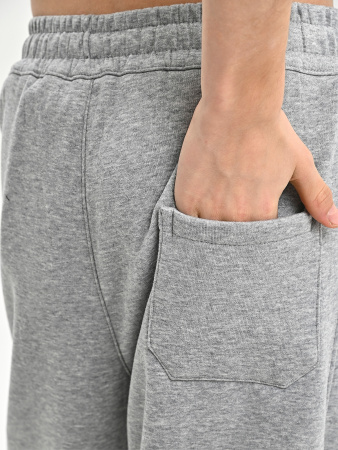 B033-8-Ch Брюки спорт утепл. д/м (серый меланж весь размерный ряд)