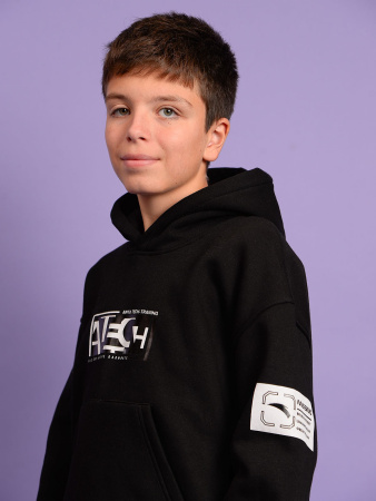 2137 Толстовка утепл. д/м (черный весь размерный ряд)