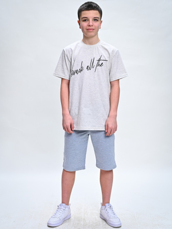 2294 Футболка д/м (серый меланж весь размерный ряд)