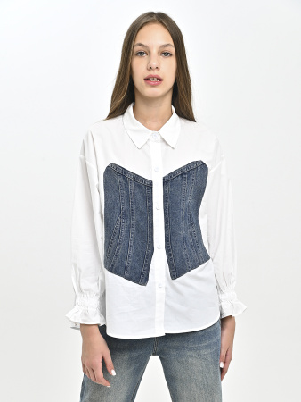 92013-Ch Блузка д/д (белый весь размерный ряд)