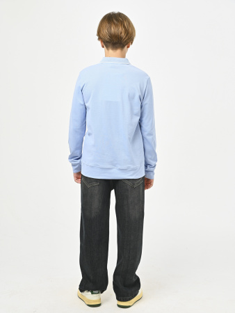 4952 Поло дл.р. д/м (голубой весь размерный ряд)