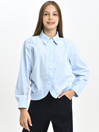 3026-Ch Блузка д/д (голубой весь размерный ряд)