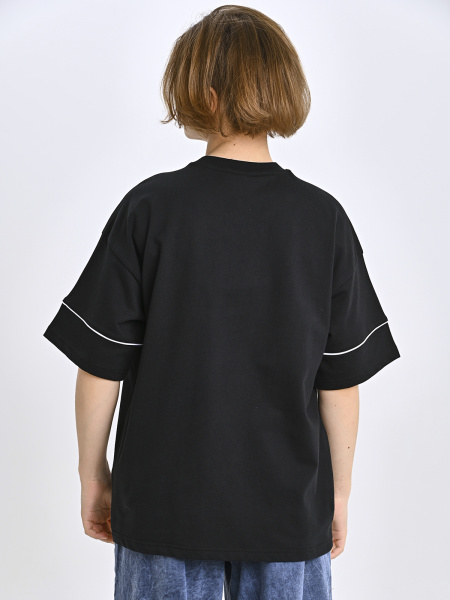 5356 Футболка оверсайз д/м (черный весь размерный ряд)