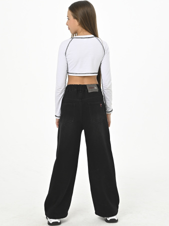 F2821-Ch Джинсы утепленные д/д (черный весь размерный ряд)