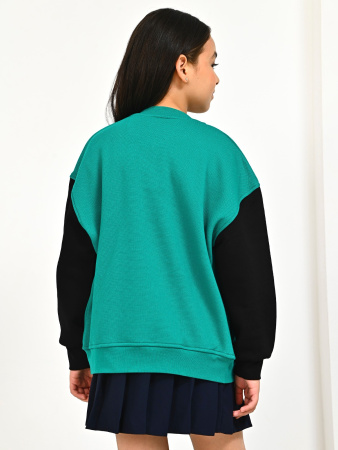 10493 Толстовка утепл. д/д (изумруд весь размерный ряд)