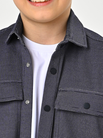 4406 Жакет/рубашка д/м (синий меланж весь размерный ряд)