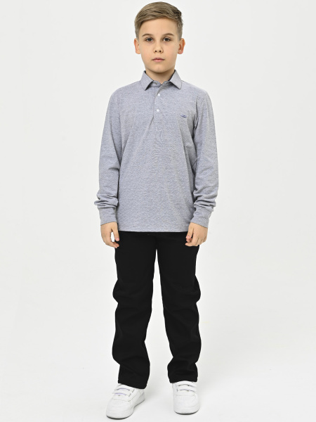 4264 Поло дл.р. д/м (серый весь размерный ряд)