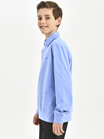 4393 Поло д/м дл.р. (голубой весь размерный ряд)