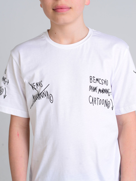 1354 Футболка д/м (белый весь размерный ряд)