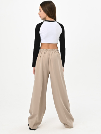 2581KG Брюки палаццо д/д (бежевый весь размерный ряд)