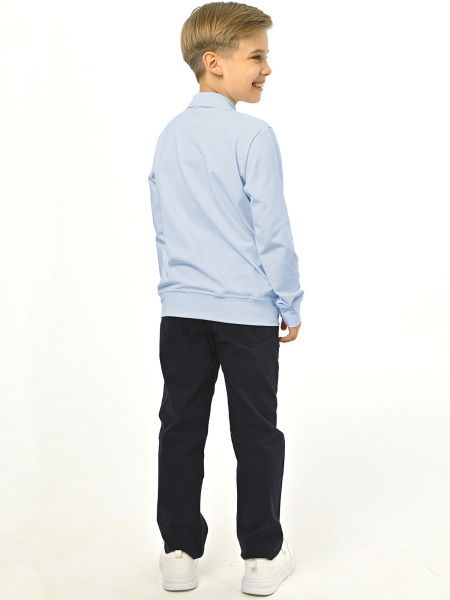 4349 Поло дл.р. д/м (голубой весь размерный ряд)