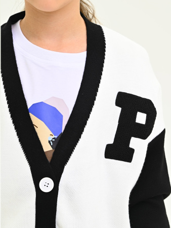 1463 Кардиган д/д (белый весь размерный ряд)