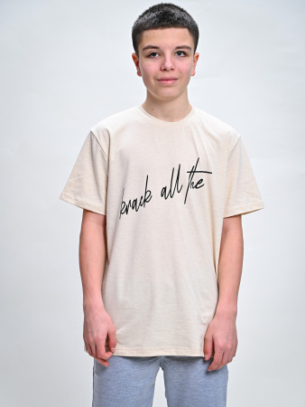 2294 Футболка д/м (бежевый меланж весь размерный ряд)