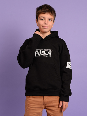 2137 Толстовка утепл. д/м (черный весь размерный ряд)