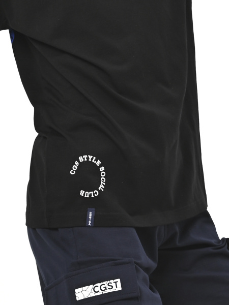 3058 Футболка д/м (черный весь размерный ряд)