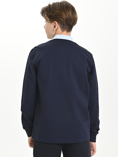 4816 Рубашка трик.(батал) дл.р. д/м (темно-синий,голубой весь размерный ряд)