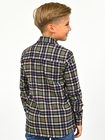 2709 Рубашка д/м клетка (зеленый весь размерный ряд)