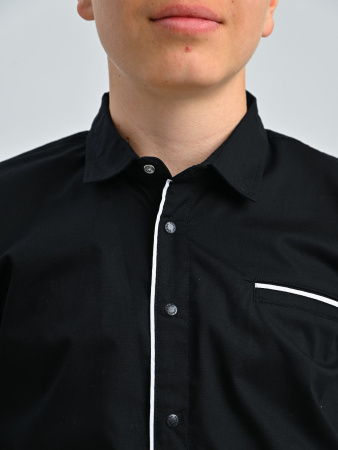 2305 Рубашка дл.р. д/м (черный весь размерный ряд)