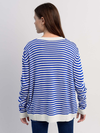 1598 Джемпер д/д (крем/индиго размер 146)