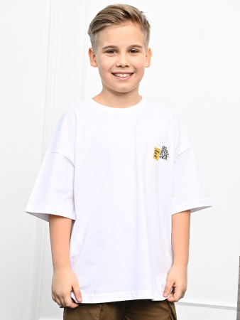 3001 Футболка д/м оверсайз (белый весь размерный ряд)