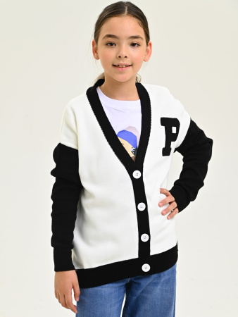 1463 Кардиган д/д (белый весь размерный ряд)